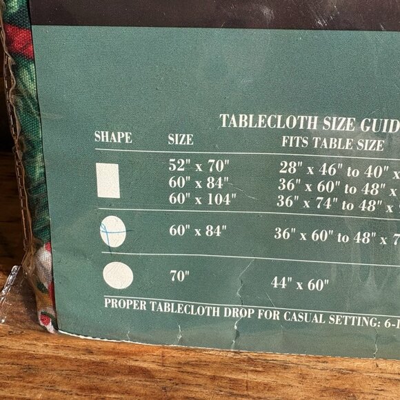 VTG Dayton Hudson Holiday “Chalet”Tablecloth OVAL 60” X 84” 1993 - Picture 3 of 6